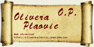 Olivera Plaović vizit kartica